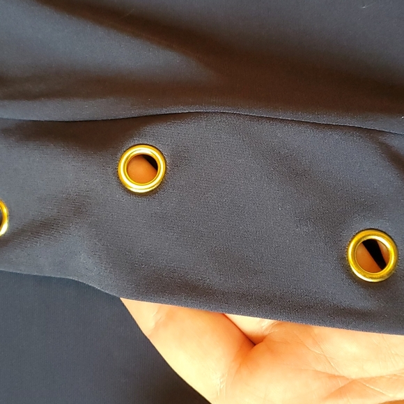Belle navy blue with gold grommets open cardigan size 1X - Picture 14 of 14